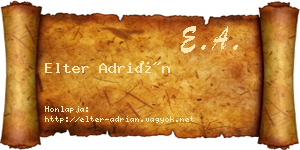 Elter Adrián névjegykártya